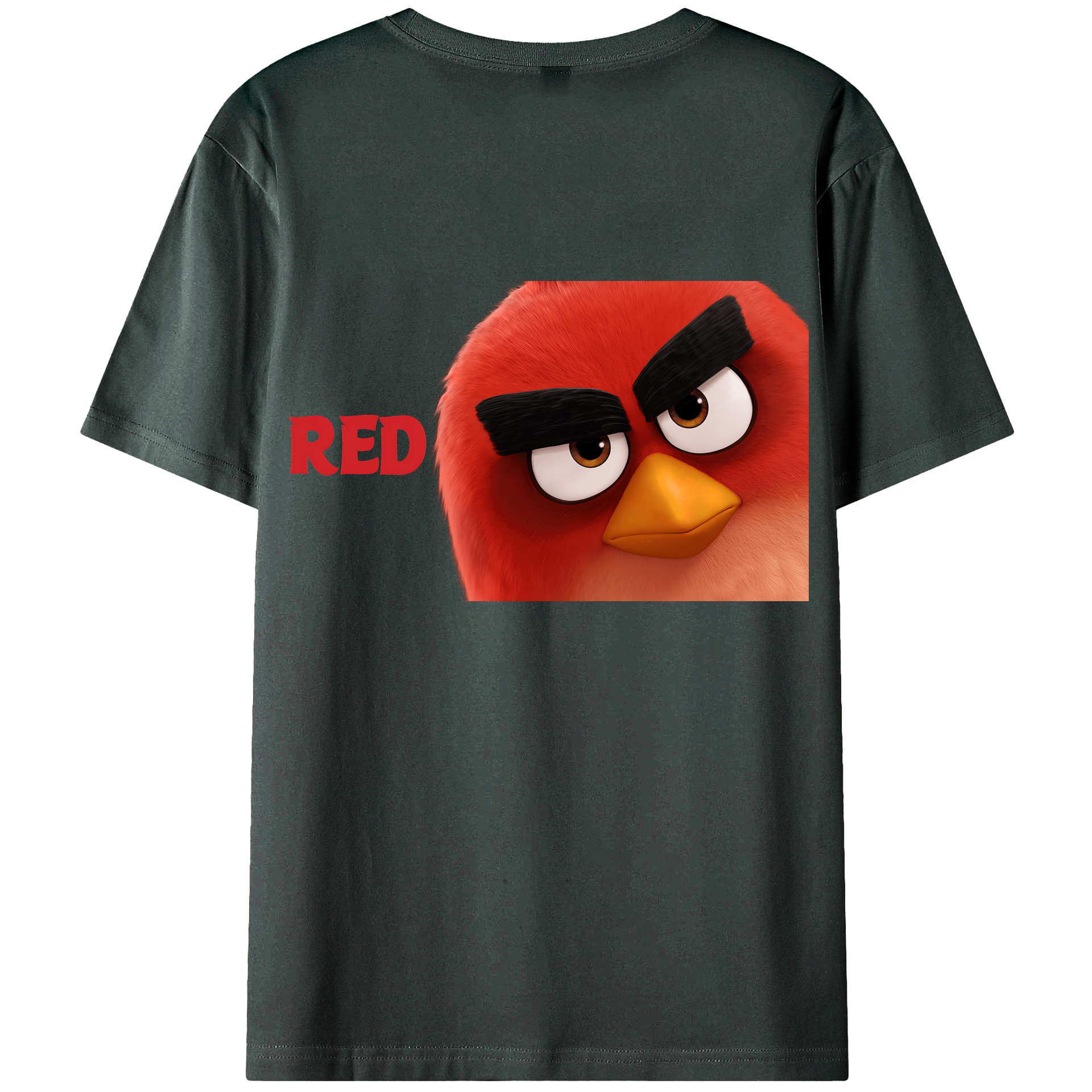 （画像用） Angry Birds アングリーバード 綿100％ メンズ半袖Tシャツ（バックプリント） 通気性